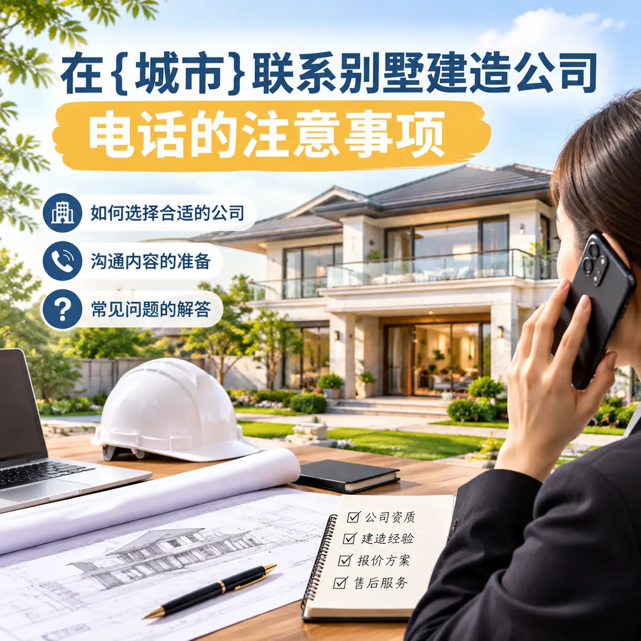 在紫云联系别墅建造公司电话的注意事项